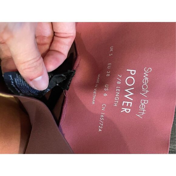 Sweaty Betty Womens Umbra Red Pink Power High-Waist 7/8 Workout Leggings Size 6 - Picture 3 of 6